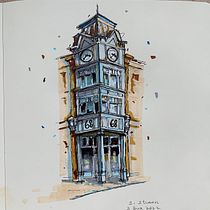 My project for course: Expressive Architectural Sketching with Colored Markers. Sketching, Drawing, Architectural Illustration, Sketchbook & Ink Illustration project by Sylvia Strauss - 08.04.2022