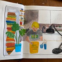 Mein Kursprojekt: Das Skizzenbuch als Erkundungsreise: Finde deinen Zeichenstil. Un proyecto de Ilustración tradicional, Bocetado, Creatividad, Dibujo, Pintura a la acuarela, Sketchbook y Pintura gouache de richterjenny - 01.08.2022