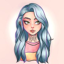 Meu projeto do curso: Retrato de personagens femininas com Procreate. Projekt z dziedziny Trad, c, jna ilustracja, Ilustracja c, frowa, R, sunek c i frow użytkownika July F. - 04.08.2022