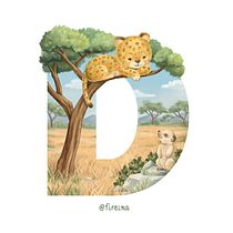 D de David, ¡Vamos de safari!. Lettering, Digital Illustration, Children's Illustration, and Narrative project by Marina García - 08.05.2022