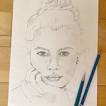 Mon projet du cours : Carnet de portraits : explorez le visage humain. Sketching, Drawing, Portrait Drawing, Artistic Drawing, and Sketchbook project by celinesta - 08.05.2022