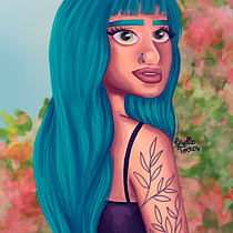 Meu projeto do curso: Retrato digital no Photoshop com um toque de fantasia. Traditional illustration, Drawing, Digital Illustration, Portrait Drawing, Digital Drawing, and Digital Painting project by Giselle Torres - 08.05.2022