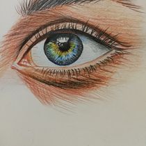 Il mio progetto del corso: Ritratto realistico con matite colorate. Traditional illustration, Fine Arts, Pencil Drawing, Drawing, Portrait Drawing, Realistic Drawing, Artistic Drawing, and Colored Pencil Drawing project by Carla Sebastiani - 08.07.2022