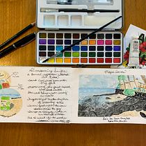 My project for course: Watercolor Travel Journal. Traditional illustration, Watercolor Painting, and Sketchbook project by Dawn Cecil - 08.07.2022