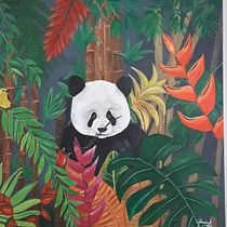 Panda . Un projet de Peinture, Création de motifs, Peinture acr , et lique de Claudia Cabrera Salcedo - 05.08.2022