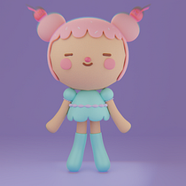 Mi proyecto del curso: Creación de personajes kawaii en 3D con Blender . Een project van Traditionele illustratie, Ontwerp van personages, Digitale illustratie,  3D-modellering y Manga van romina.mafla1636 - 08.08.2022
