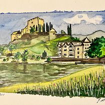 Mein Kursprojekt: Aquarellreiseheft. Projekt z dziedziny Trad, c, jna ilustracja, Malowanie akwarelą,  R, sunek architektoniczn i Sketchbook użytkownika stefanie_scharff - 09.08.2022