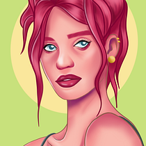 Meu projeto do curso: Retrato de personagens femininas com Procreate. Projekt z dziedziny Trad, c, jna ilustracja, Ilustracja c, frowa, R, sunek c i frow użytkownika brunamonteirobru - 09.08.2022