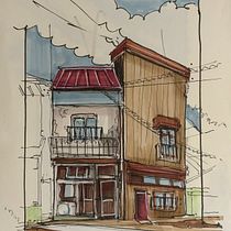 My first project for course: Expressive Architectural Sketching with Colored Markers. Sketching, Drawing, Architectural Illustration, Sketchbook & Ink Illustration project by Sami Sopu - 08.02.2022