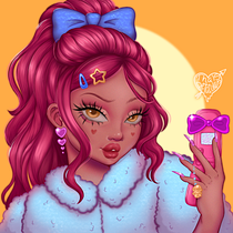 Meu projeto do curso: Retrato de personagens femininas com Procreate (ferramenta utilizada: IbispaintX). Projekt z dziedziny Trad, c, jna ilustracja, Ilustracja c, frowa, R, sunek c i frow użytkownika thaispetacular - 12.12.2022
