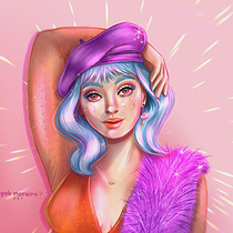 Meu projeto do curso: Retrato digital no Photoshop com um toque de fantasia. Traditional illustration, Drawing, Digital Illustration, Portrait Drawing, Digital Drawing, and Digital Painting project by Gabriele Moreira - 08.11.2022