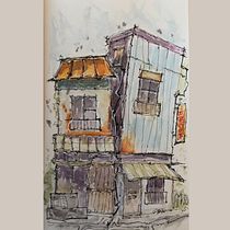 My project for course: Expressive Architectural Sketching with Colored Markers. Sketching, Drawing, Architectural Illustration, Sketchbook & Ink Illustration project by abdulmalik_m_s - 08.11.2022