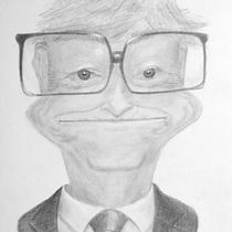 Mi proyecto del curso: Retrato en caricatura con grafito Bill Gates. Ilustração tradicional, Desenho, e Desenho de retrato projeto de ivanstekman - 22.08.2022