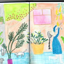 Mi proyecto del curso: Sketchbook para explorar tu estilo de dibujo. Un proyecto de Ilustración tradicional, Bocetado, Creatividad, Dibujo, Pintura a la acuarela, Sketchbook y Pintura gouache de teresamedrano - 10.08.2022