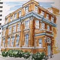 My project for course: Expressive Architectural Sketching with Colored MarkersThe Hungerford . Sketching, Drawing, Architectural Illustration, Sketchbook & Ink Illustration project by Catherine Smith - 08.06.2022