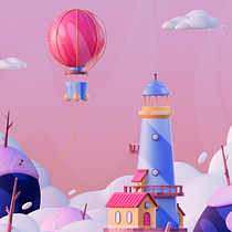 Mon projet du cours : Modélisation d'un monde 3D coloré sur Cinema 4D et Redshift. Un progetto di 3D, Illustrazione digitale, Modellazione 3D e Progettazione 3D di Ben Hgd - 12.08.2022