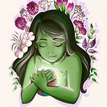 Meu projeto do curso: Retrato ilustrado com elementos botânicos. Traditional illustration, Digital Illustration, Botanical Illustration, and Digital Drawing project by Camila Bezerra - 08.12.2022