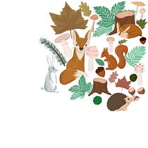 Forêt d’automne. Un progetto di Illustrazione tradizionale, Pattern design, Disegno, Illustrazione digitale e Illustrazione botanica di azolys - 12.08.2022