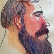 My project for course: Watercolor Portrait Sketchbook. Painting, Watercolor Painting, Portrait Drawing, and Sketchbook project by Sérgio Dantas - 08.13.2022