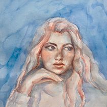 My project for course: Artistic Portrait with Watercolors. Fine Arts, Painting, Watercolor Painting, and Portrait Drawing project by Valentine McKey - 08.13.2022