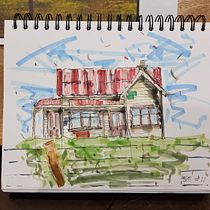 My project for course: Expressive Architectural Sketching with Colored Markers. Sketching, Drawing, Architectural Illustration, Sketchbook & Ink Illustration project by Richard Baker - 08.14.2022