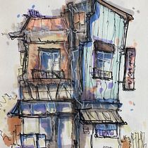 Mi proyecto del curso: Dibujo arquitectónico expresivo con marcadores de colores. Sketching, Architectural Illustration, Sketchbook, Ink Illustration, and Drawing project by Lorena Soler Casale - 08.06.2022
