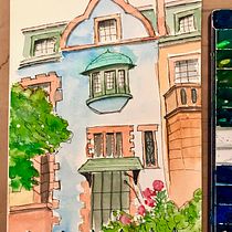 My project for course: Architectural Sketching with Watercolor and Ink. Sketching, Drawing, Watercolor Painting, Architectural Illustration, Sketchbook & Ink Illustration project by Laura Marshallsay - 08.14.2022