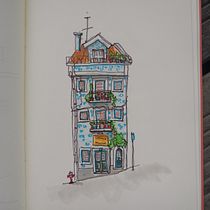 Mon projet du cours : Esquisses d'architecture expressives aux feutres de couleur. Sketching, Drawing, Architectural Illustration, Sketchbook & Ink Illustration project by Morgane Ruaud - 08.14.2022