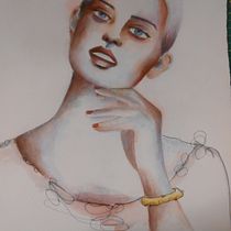 Mon projet du cours : Portrait artistique à l’aquarelle. Fine Arts, Painting, Watercolor Painting, and Portrait Drawing project by patricia LACANNE - 08.14.2022