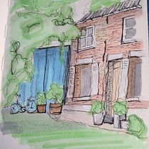 Mijn project van de cursus: Creëer expressieve architecturale schetsen met kleurstiften - Eerste poging. Sketching, Drawing, Architectural Illustration, Sketchbook & Ink Illustration project by greet_hoogendoorn - 08.14.2022