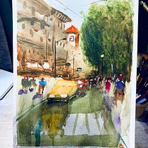 My project for course: Urban Landscapes in Watercolor Ein Projekt aus dem Bereich Bildende Künste, Aquarellmalerei und Architektonische Illustration von Phuc Le - 15.08.2022