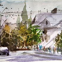 My project for course: Contemporary Watercolor Landscape Painting. Projekt z dziedziny  Sztuki piękne i Malowanie akwarelą użytkownika Zornitsa Markova - 15.08.2022