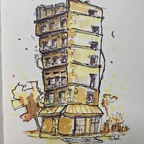Mon projet du cours : Esquisses d'architecture expressives aux feutres de couleur. Sketching, Drawing, Architectural Illustration, Sketchbook & Ink Illustration project by isapetit - 08.15.2022