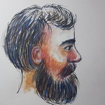 Mein Kursprojekt: Skizzenheft für Aquarellporträts. Painting, Watercolor Painting, Portrait Drawing, and Sketchbook project by Katja Bader - 08.15.2022