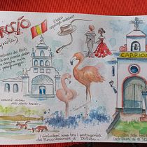 Il mio progetto del corso: Diario di viaggio illustrato con tecniche miste. Drawing, Watercolor Painting, Sketchbook, Ink Illustration, and Colored Pencil Drawing project by Marzia Sandri - 08.15.2022