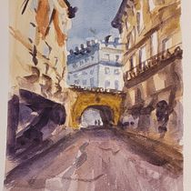 My project for course: Architectural Illustration with Watercolor. Un projet de Illustration traditionnelle, Esquisse , Dessin, Aquarelle, Illustration architecturale , et Carnet de croquis de Magda Cieslak - 16.08.2022