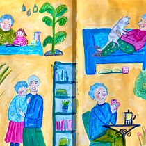 Mein Kursprojekt: Figurenentwicklung durch Beobachtungszeichnen. Un proyecto de Ilustración tradicional, Diseño de personajes, Dibujo y Sketchbook de Jana Suing - 16.08.2022