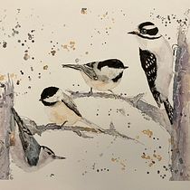 Mon projet du cours : Techniques artistiques d'aquarelle pour illustrer les oiseaux. Trio d’oiseaux du Québec.. Traditional illustration, Watercolor Painting, Realistic Drawing, and Naturalistic Illustration project by Virginie Boivin - 08.13.2022