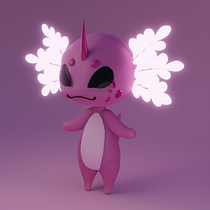 My project for course: Kawaii Character Creation in 3D with Blender . Een project van Traditionele illustratie, Ontwerp van personages, Digitale illustratie,  3D-modellering y Manga van Weingartner Léa - 17.08.2022