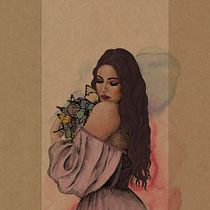 Illustrated Portraits: Springtime with Annie. Ilustração tradicional, Ilustração vetorial, Ilustração digital, e Desenho de retrato projeto de Elena Cocîr - 30.04.2022