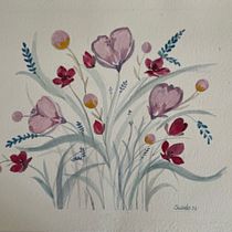 My project for course: Floral Arrangement Illustration in Watercolor. Un progetto di Illustrazione tradizionale, Belle arti, Pittura, Pittura ad acquerello, Illustrazione botanica e Illustrazione naturalistica di Sadako Nelson - 14.08.2022