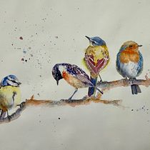 My project for course: Artistic Watercolor Techniques for Illustrating Birds. Projekt z dziedziny Trad, c, jna ilustracja, Malowanie akwarelą, R, sunek realist, czn, Ilustracja naturalist i czna użytkownika Jane - 18.08.2022