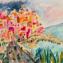 Manarola, cinque terre. Un proyecto de Ilustración tradicional, Bocetado, Dibujo, Ilustración arquitectónica, Sketchbook y Pintura gouache de marie_skaya - 18.08.2022