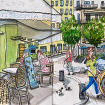 Mi proyecto del curso: Sketching urbano: dibuja tu ciudad en movimiento. Traditional illustration, Sketching, Drawing, Watercolor Painting, Architectural Illustration, and Sketchbook project by Marta Bazaco - 08.18.2022