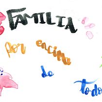 Mi proyecto del curso: Caligrafía con pinceles de agua - cartel frase canción Mencía. Calligraph, and Watercolor Painting project by Guillermo Sierra - 08.18.2022