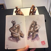 My project for course: Illustrated Diary: Fill Your Sketchbook with Experiences. Ilustração tradicional, Esboçado, Desenho, Sketchbook e Ilustração com tinta projeto de atilla aydemir - 12.08.2022