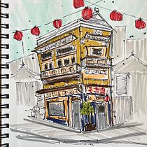 My project for course: Expressive Architectural Sketching with Colored Markers. Sketching, Drawing, Architectural Illustration, Sketchbook & Ink Illustration project by Melissa J - 08.19.2022
