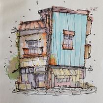 Il mio progetto del corso: Disegno architettonico espressivo con pennarelli colorati. Sketching, Drawing, Architectural Illustration, Sketchbook, Ink Illustration, and Architecture project by Cristina Salmasi - 08.19.2022