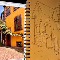 My project for course: Expressive Architectural Sketching with Colored Markers. Sketching, Drawing, Architectural Illustration, Sketchbook & Ink Illustration project by gigi_rocks - 08.19.2022
