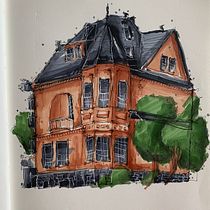 Mein Kursprojekt: Expressive Architekturskizzen mit Markern. Sketching, Drawing, Architectural Illustration, Sketchbook & Ink Illustration project by robertf - 08.20.2022